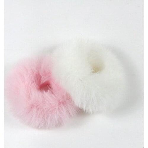 Hair Bun Wraps Scrunchie Ring Elastic Hair Bands Bobble for Women Girl Ponytail Faux Fur Scrunchies Accessories 100pcs FJ3353