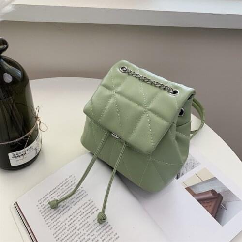 2021 summer green color fashion Mini Backpack Women PU Leather Shoulder Bags For women Small Bag Female Ladies School Backpack