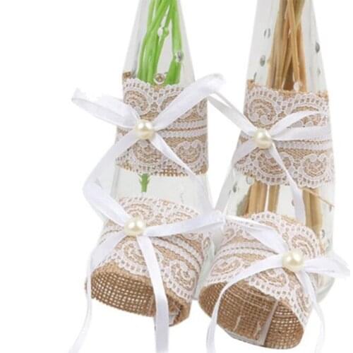 Hot 10Pcs Lace Napkin Ring Buckle Natural Jute Table Chair Burlap Napkin Ring Wedding Banquet Party Decoration Supplies