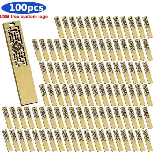 100pcs/lot flashion Personalise Metal LOGO 128GB 64GB 32GB pen drive 4G 8G 16GB Pen Drive Memory creative usb flash drive usb2.0