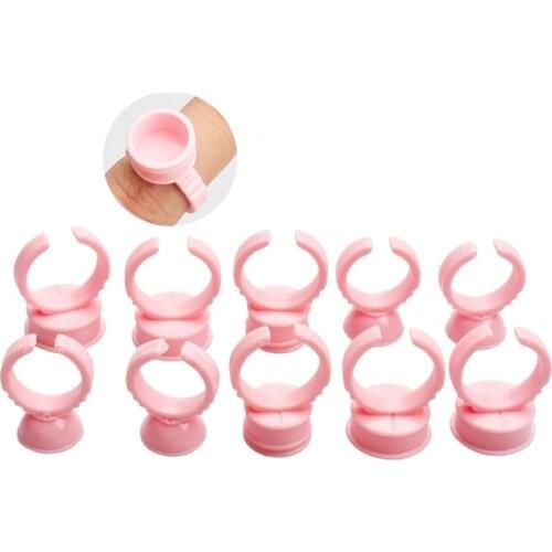 100 pieces of disposable pink plastic tattoo ink ring permanent eyebrow makeup tattoo ink cup tattoo tool tattoo accessories