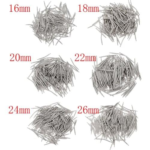 200pcs Stainless Steel Curved Spring Bar Pins Link for Watch Band 24mm 22mm 20mm 18mm Watch Repair Accessory