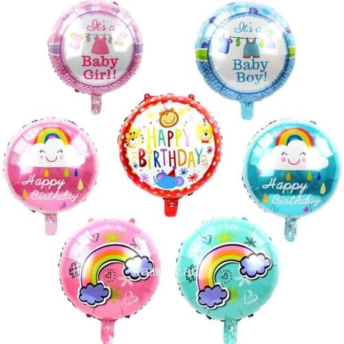 5pcs 18inch First Birthday Foil Balloons Baby Shower Boy Girl 1st Birthday Party Decorations Kids Party Ballons rainbow globos