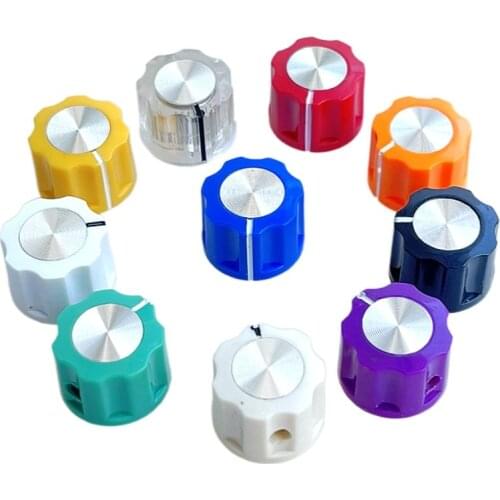 5Pcs Dia16x12 Aperture 6.4mm Effector Volume Knob Guitar Power Amplifier Knob CD Volume Knob