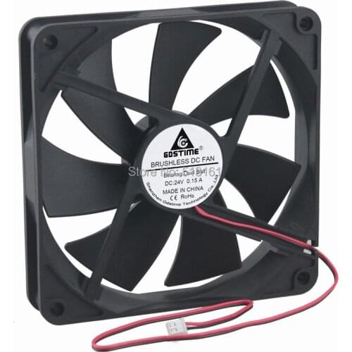 50Pcs/Lot Gdstime 140MM DC 24V 2Pin Ball Bearing 140x140x25mm 14cm PC Computer Case Cooling Fan