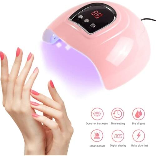 54w Professional Nail Dryer UV LED Nail Polish Dryer USB Rechargeable Curing Gel Fast Dry Timer Lamp Nail Art DIY Equipment