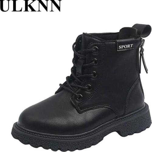 Girl single boots children fall 2021 new single double zipper short boots Martin boots size 26-36 antiskid students children