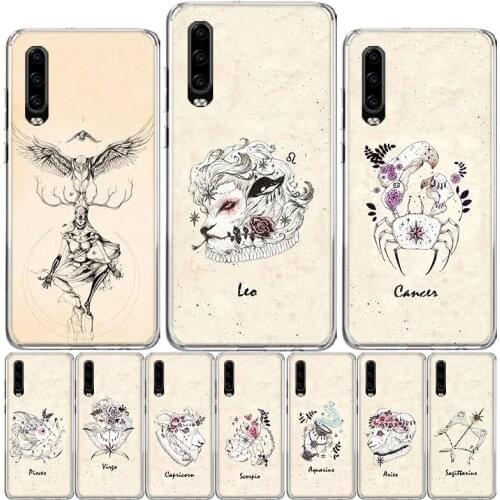Zodiac Signs Phone Case For Huawei P40 P30 P20 P10 Mate 10 20 30 Lite Pro P Smart Z Plus 2019 Cover Shell Coque