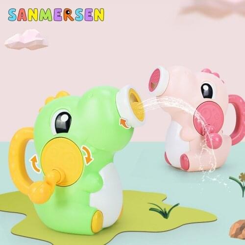 Kids Shower Bath Toys Cute Dinosaur Watering Pot Toys Baby Faucet Bathing Water Spraying Tool Wheel Type Dabbling Toys For Baby