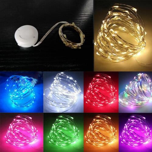 LED Copper Wire String Light Waterproof Smiley Face Battery Box Operated 1M 2M Fairy Light Christmas Wedding Home Decor