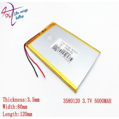 Liter energy battery Size 3580120 3.7v 5000mah Liter energy battery Lithium Polymer Battery With Board For 7 Inch Tablet Pc