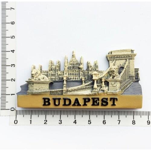 Budapest Hungary)Fridge Magnet,Creative Travel Commemorate Crafts 3D Ornaments Magnetism Resin Material Refrigerator Stickers