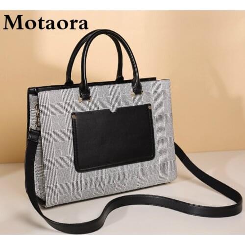 Motaora Laptop Bag Portable Fashion Briefcase Professional Womens Business Bag For 14inch Laptop A4 Large Capacity Office Bag