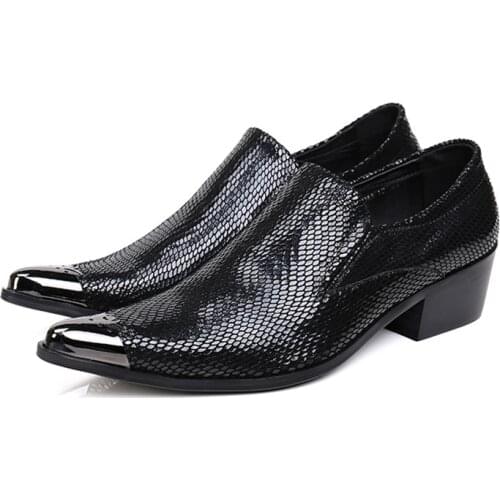 Ntparker British style mans Leather Shoes oxfords, ponited toe Business dress Shoes Black for Man, Height Increased, 38 to 46