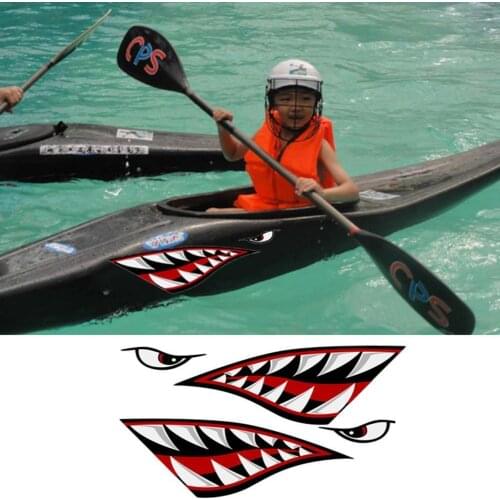 Fishing Stickers lemon Shark Mouth Sticker Truck Decals Teeth Door Car For Side Boat Styling Reflective Yacht shark sticker