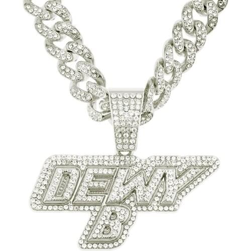 New Cool Accessories Set With Diamond Three Dimensional Letter Necklace Rap Hip Hop Accessories Cuba Chain Necklace Pendant