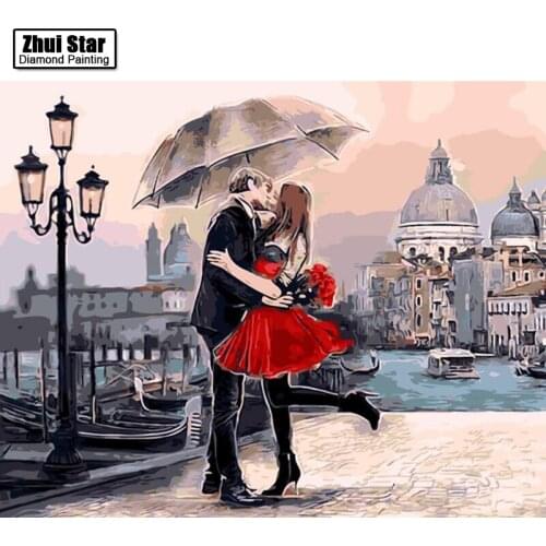NEW 3D DIY Diamond Painting Cross Stitch Couple Kissing Crystal Needlework Diamond Embroidery Full Diamond Decorative zx