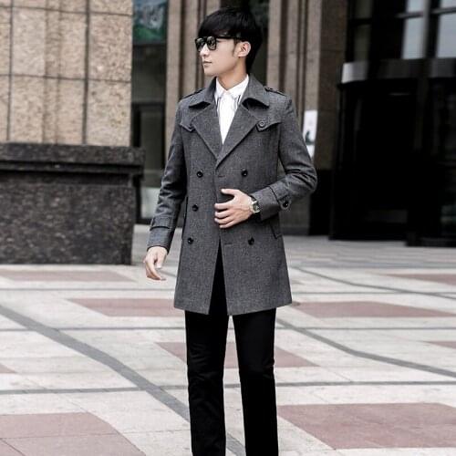 New arrival casual high quality super large Men Woolen Coat Mens Winter Tide Double Breasted Sashes Fashion plus size S-9XL 10XL