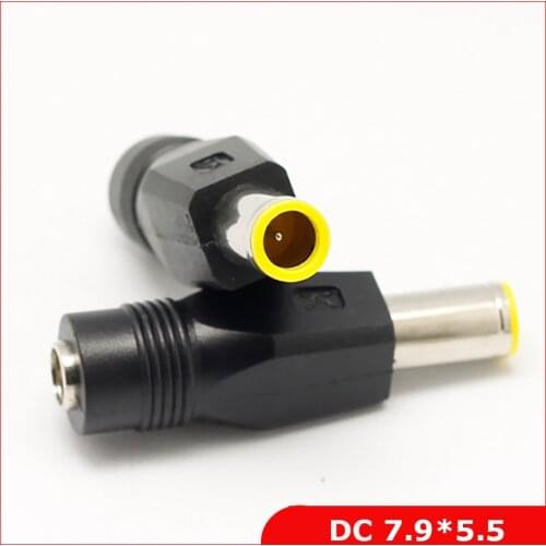 New DC jack 7.9*5.5 / 7.9 x 5.5mm Male Plug to 5.5*2.1 / 5.5 x 2.1mm female DC Power Adapter IBM Lenovo Laptops Free shipping