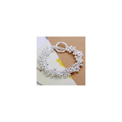 Wholesale H019 S925 sterling Silver color bracelet 2015 Fashion Jewelry bracelets for women Grape