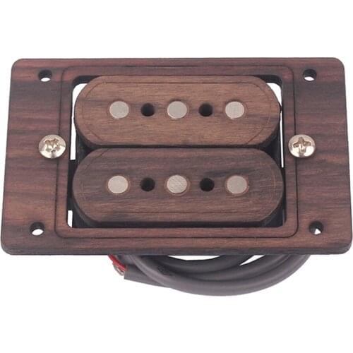 Pre-wired 3 String Double Coils Pickup Rosewood for Cigar Box Guitar