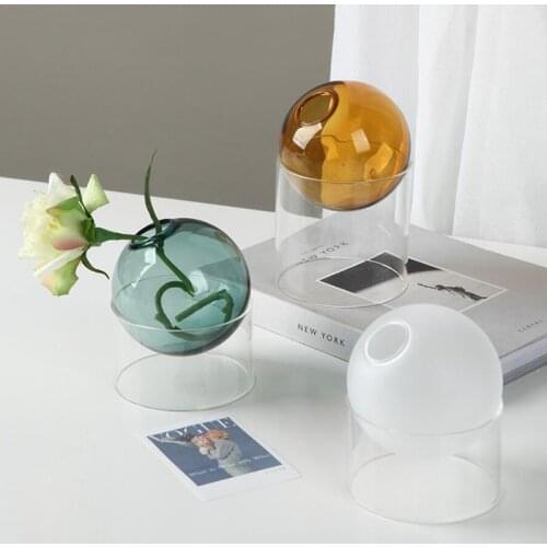 Spherical Glass Vase Home Decor Crystal Flower Vases Room Decor Home Decoration Wedding Decoration Hydroponic Color Plant Pot