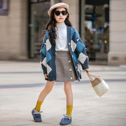 Girls Sweater Babys Coat Outwear 2021 Plus Thicken Warm Winter Autumn Knitting Cardigan Jacket Long Sleeve Childrens Clothing