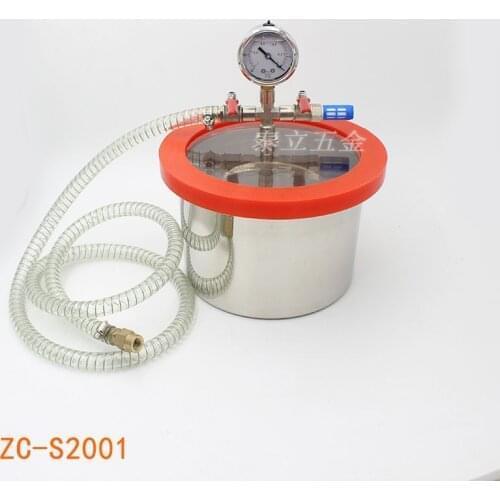 3L Stainless Steel Vacuum Degassing Chamber 20CM Diameter Epoxy Resin Vacuum Defoaming Barrel With 12MM Thickness Acrylic Lid