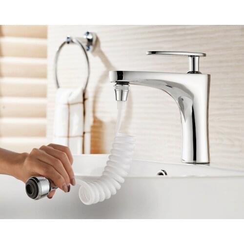 Faucet Extension Extender Long Hose Retractable Foaming Shower Faucet Durable Tap Adapter Faucet Extender for Bathroom Kitchen
