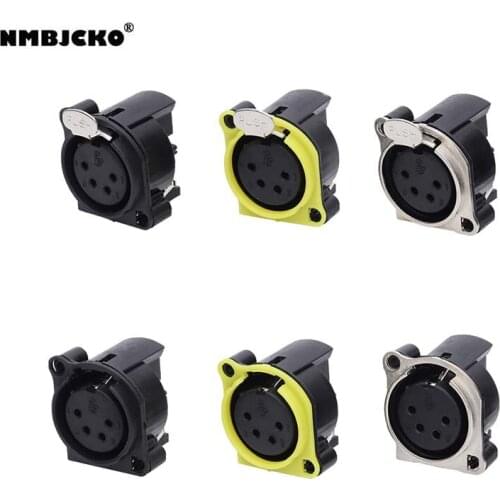 High quality A206207 NC4FBH 100pcs/lot XLR 4-Pin Female Metal Panel Mount Chassis Microphone Mic Jack Audio socket 2064