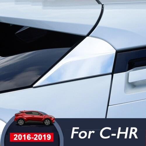 ABS Back Trunk Rear Window Spoiler Side Cover Tail Triangle Trim Decoration Accessory For Toyota C-HR CHR 2016 2017 2018 2019