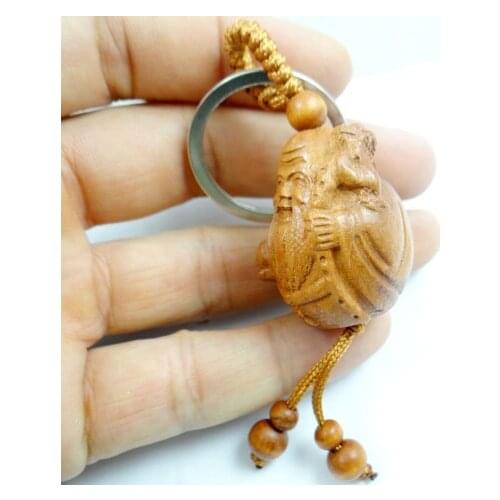 Mahogany Three-dimensional Engraving Keychain Lifelike Longevity Keyring gift for friends women men jewelry car keychain 1pcs