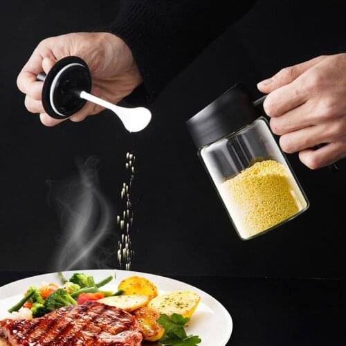 1PC Condiment Jar Spoon Sealed Jar Storage Tank Coffee Beans Tank Kitchen Supplies Sugar Storage Bottle Tea Box Seasoning Glass