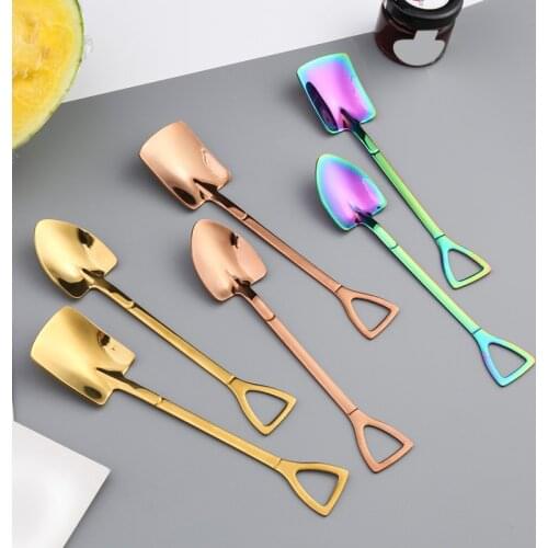 1 Pc Merry Christmas Spoon Stainless Steel Coffee Spoon Shovel Kids Ice Cream Spoon Birthday Gift New Year Gift Party Tableware