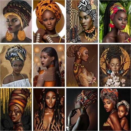 5d Diy Diamond Painting Woman Africa Full Square Mosaic Embroidery Portrait Cross Stitch Home Decoration Diamond Art