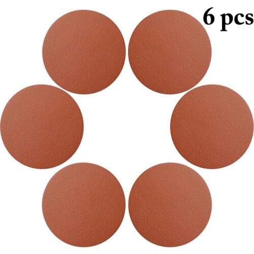 6Pcs Nordic Style Solid Color Faux Leather Coaster Waterproof Heat Resistant Round Cup Coaster Cup Mat Cup Accessories
