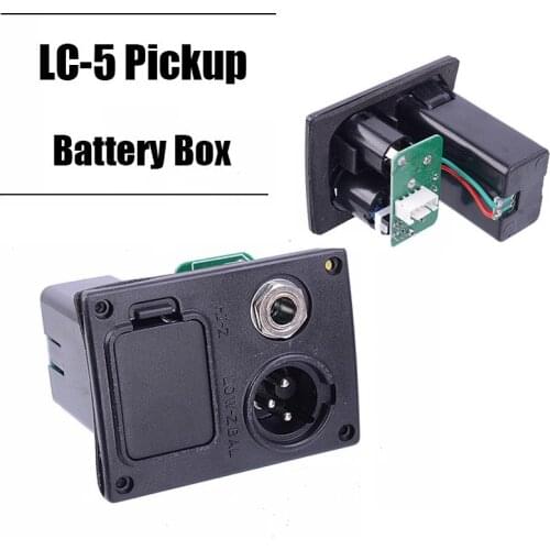 9V Battery Boxs/Holder/Case With Connector Plug & 4 Pin Socket & Contacts & Output jack for Acoustic Guitar Equalizer EQ