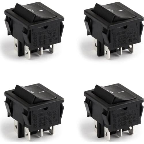Artudatech 4Pcs R13-33C Boat Rocker Switch 6Pin 2 Position DPDT ON-ON 6A/250VAC 10A/125VAC