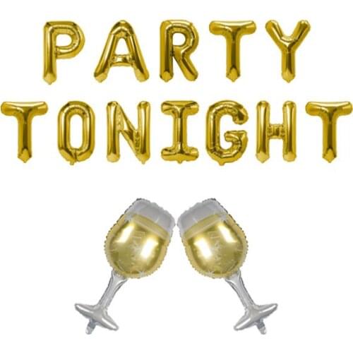 Champagne Goblet Balloons Party Tonight Balloon Mylar Foil Balloons Birthday Engagement Bachelorette Party Bridal Shower Wedding
