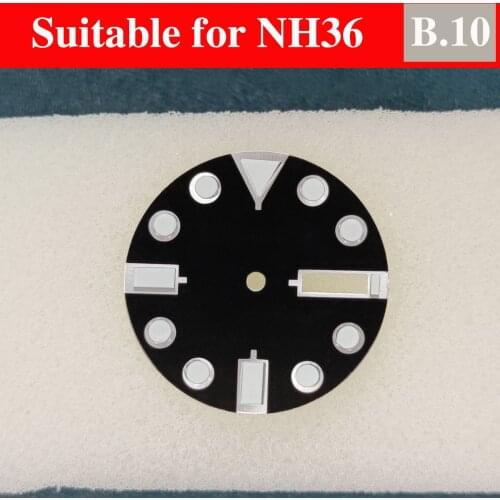 NH36 28.5mm Dial Dual Calendar Aseptic Laser Solid Color Dial Super Luminous Suitable For NH36 Movement 3 o'clock Date