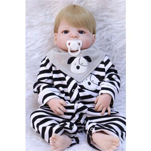 DollMai Realistic 22" full silicone body reborn baby boy toys dolls for children girls birthday gift bebe dolls menino bonecas