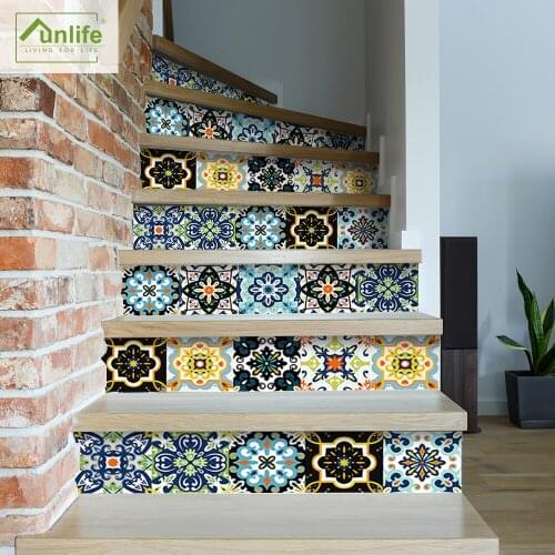 Funlife® Maya Elements Stair Stickers Waterproof Peel & Stick Self-Adhesive Easy to Clean Stairway Kitchen Floor Bathroom Wall