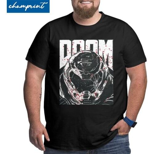 Doom Eternal Doomslayer T-Shirts Men Doomguy Doom Slayer Cacodemon Big Tall Tee Shirt Crewneck T Shirt Large 5XL 6XL Clothing