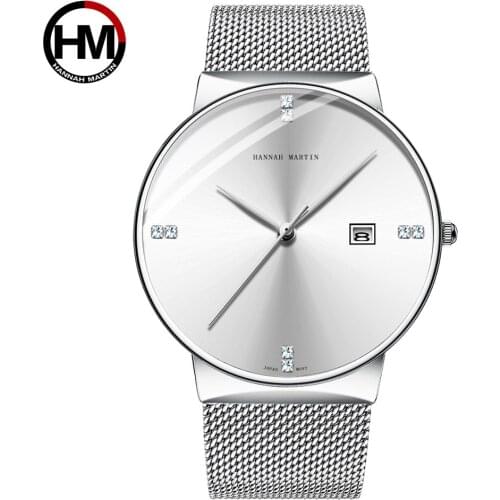 Hannah Martin Mens Silver Watch