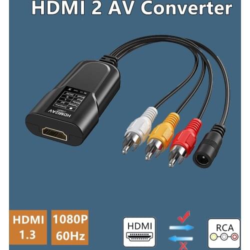 HDMI to RCA Composite AV Video Audio Converter Adapter Support NTSC PAL for XBOX PS3 PS4 TV STB VHS VCR Camera DVD