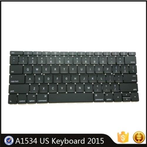 Full Tested A1534 US Keyboard for MacBook Retina 12" Early 2015 Keyboard English w/ MF855 MF865 EMC2746 Laptop Spare Repair New