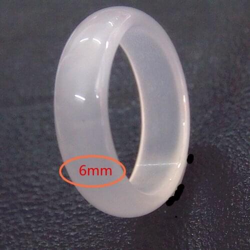 Natural agate white jade rings jewelry gemstone band ring jade simple stones for women jewellery luxury jewelry men rings