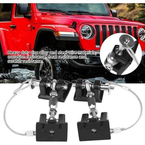 2pcs Anti-Theft Hood Latch Locking Hood Catch Lock Kit Hood Locking Latches for Jeep Wrangler JK 2007 2008 2009 2010-2017