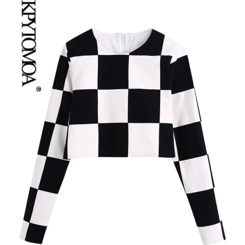 Блузки в клетку KPYTOMOA China At AliExpress
