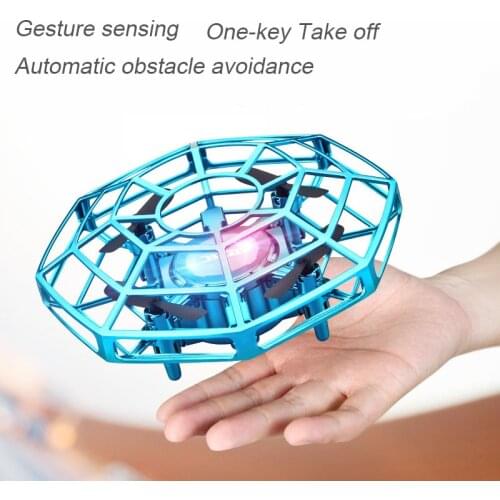 Mini Hand Operated Drone For Kids Adults Multifunctional Interactive Infrared Hand Controlled UFO Drone RC Helicopter Toys Gifts